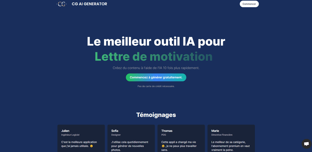 Image-du-projet-SASS d'intégration d'intelligence artificielle pour contenu génératif